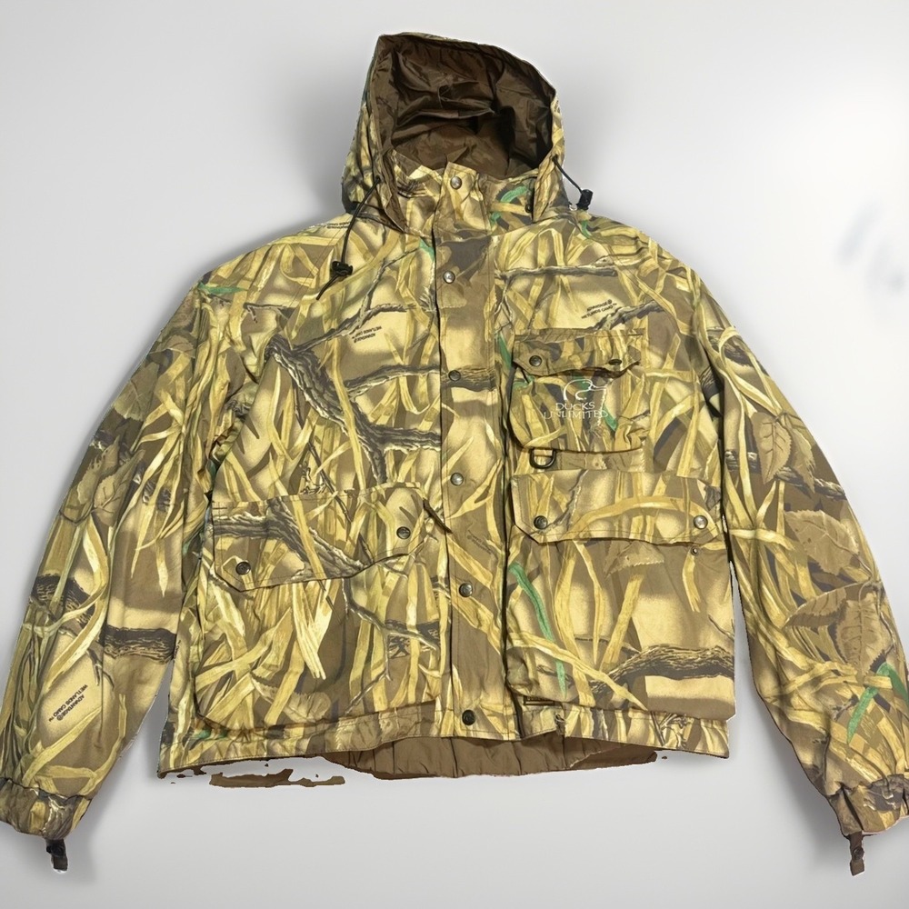 Ducks Unlimited Jacket Large Advantage Wetland Camo Gore-Tex whitewater outdoors